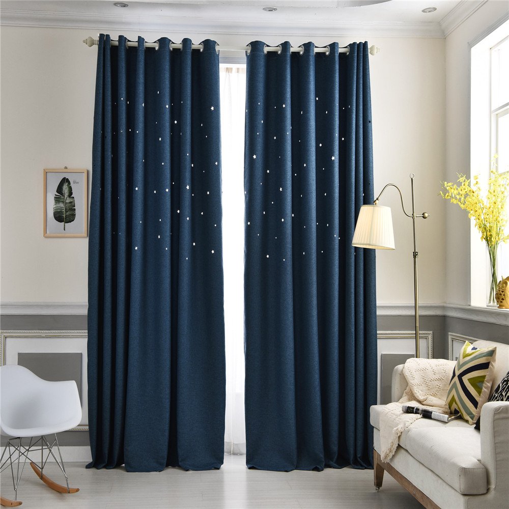 Gyrohomestore Starry Night Style Grommet Top Best Blackout Curtains