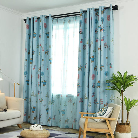 Gyrohomestore Cartoon Christmas Style Window Drapes Kids Blackout Curtains