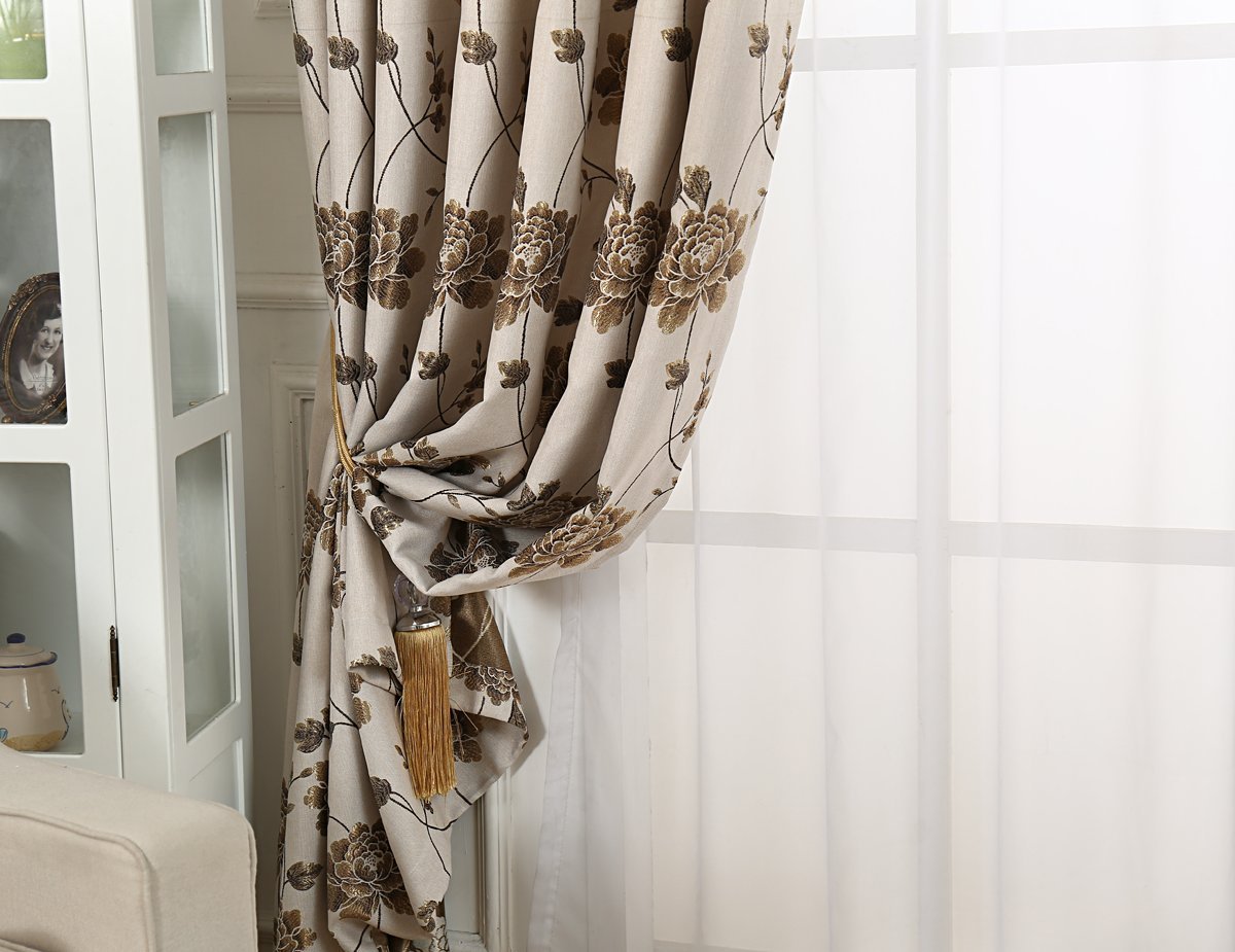 Gyrohomestore Farmhouse Big Flowers Cheap Blackout Curtains