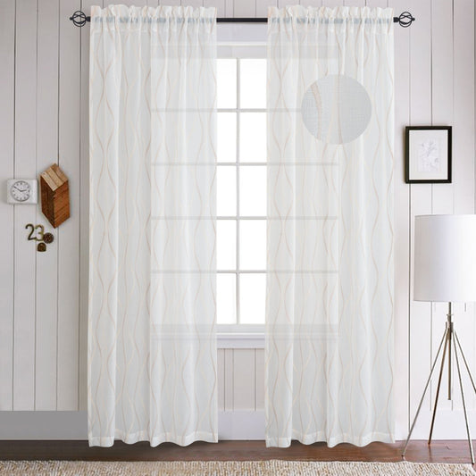 Gyrohomestore Decrative Sheer Rod Pocket Top Window Draps