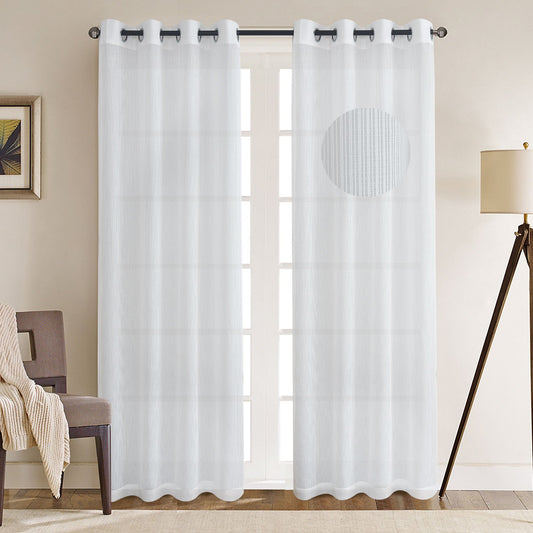 Gyrohomestore Basics Solid Grommet Top Decrative Sheer Curtains