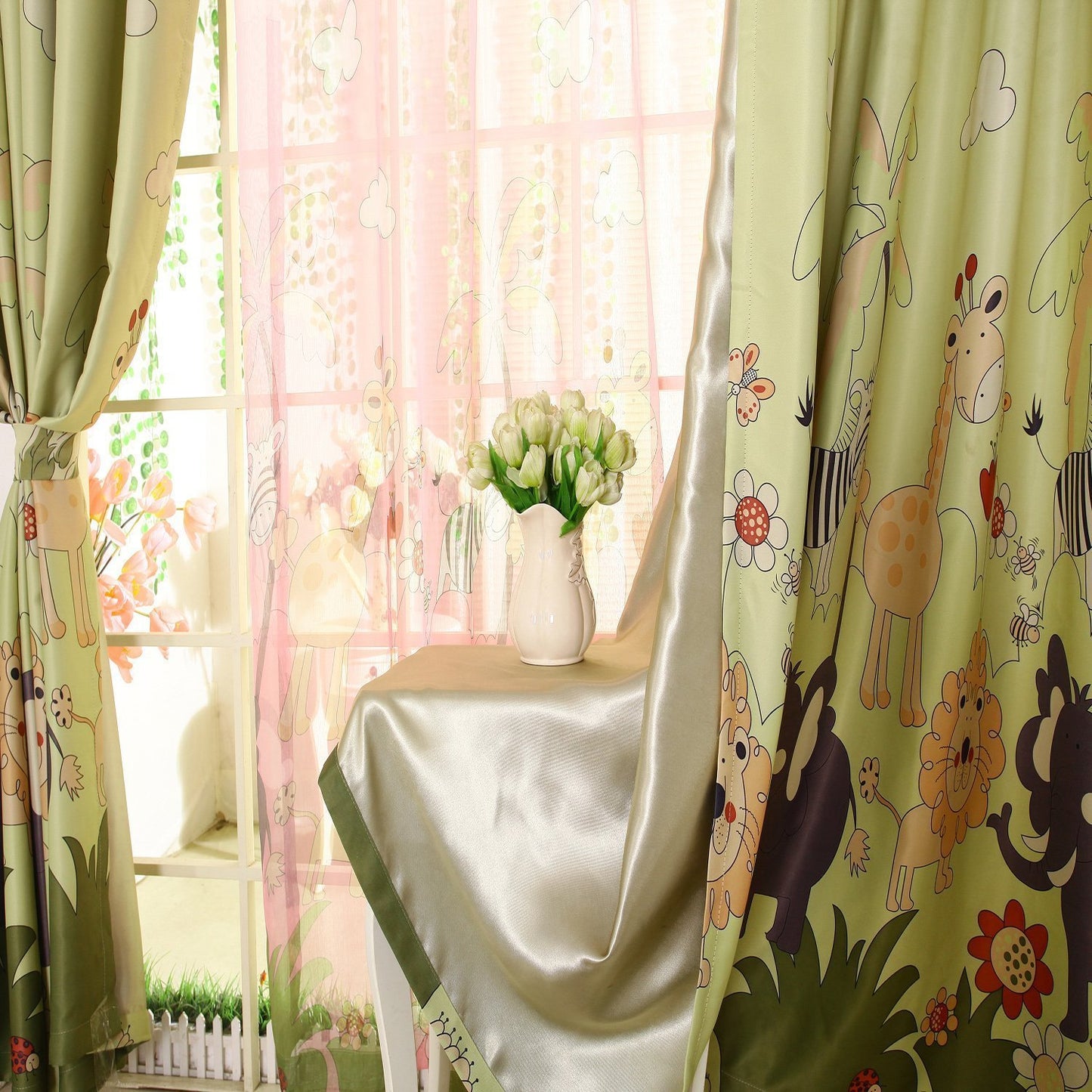 Gyrohomestore Printed Top Grommets Energy Saving Lovely Kids Blackout Curtains