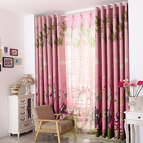 Gyrohomestore Printed Top Grommets Energy Saving Lovely Kids Blackout Curtains