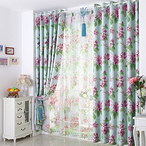 Gyrohomestore Under Energy Efficient Flowers Printed Max Blackout Curtains