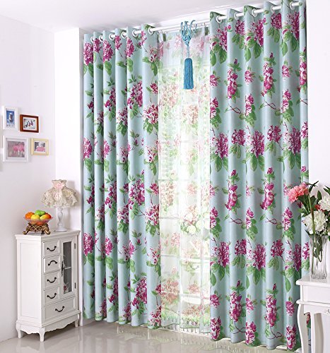 Gyrohomestore Under Energy Efficient Flowers Printed Max Blackout Curtains