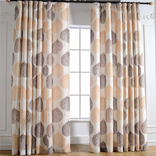 Gyrohomestore Autumn Natural Trees Embroidered Room Darkening Window Draps