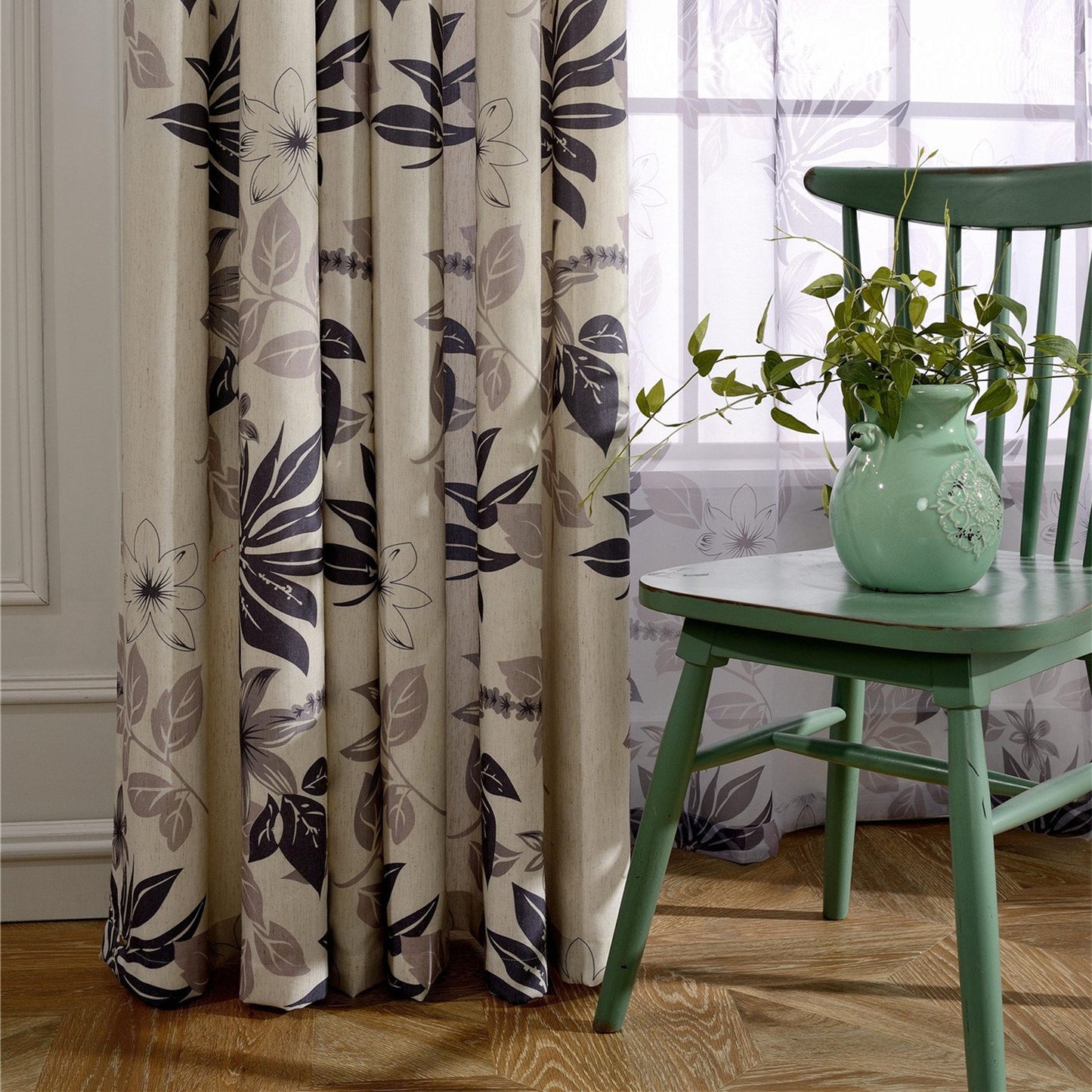 Gyrohomestore Natural Trees Printed Rod Pocket Cheap Blackout Curtains