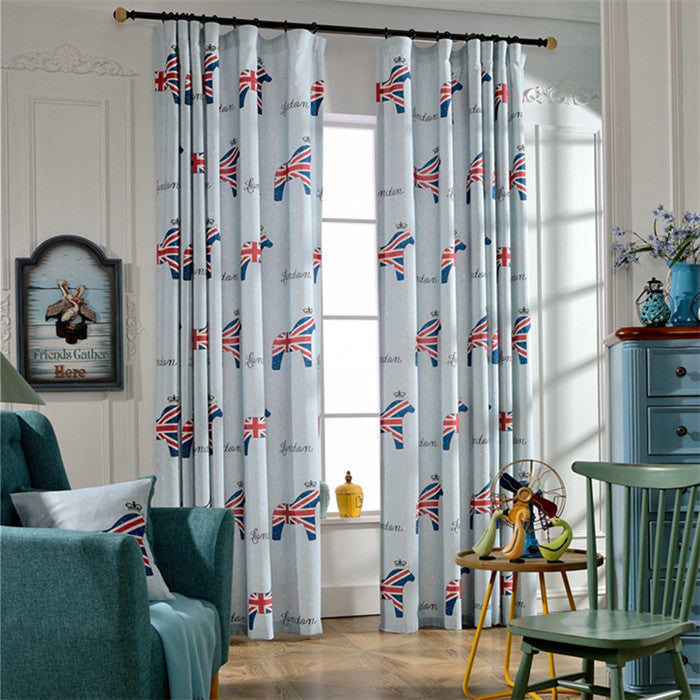 Gyrohomestore Lovely Printed Rod Pocket Kids Blackout Curtains