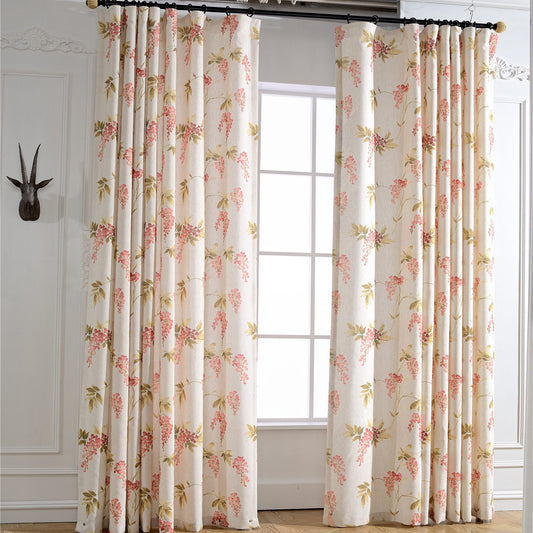 Gyrohomestore Floral Flowers Blackout Rod Pocket Energy Efficient Window Draps