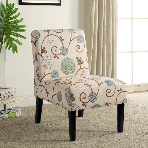 Gyrohomestore Living Room Armless Accent Chair with Solid Wood Legs