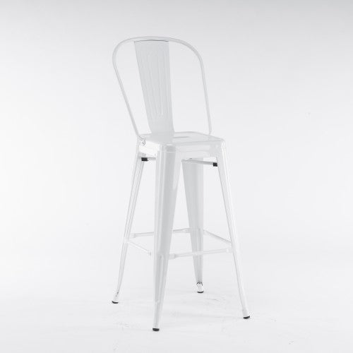 Gyrohomestore White High Upholstered Dining Chairs