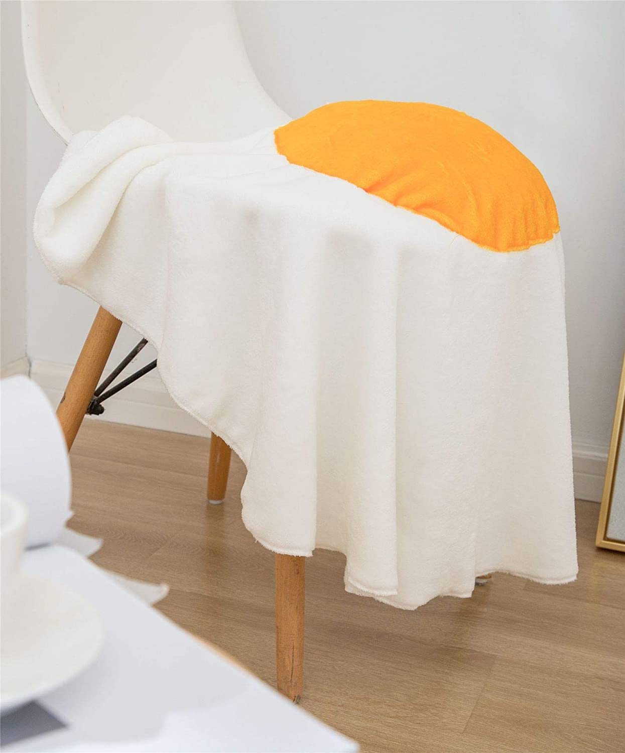 Fried Eggs Funny Soft Flannel Circular Blanket, Giant Food Blanket